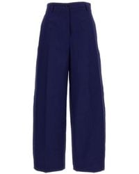 Alberto Biani - Wide-Leg Belt Trousers - Lyst