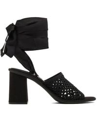 Miu Miu - Crochet-Knit Tie-Fastening Heeled Sandals - Lyst