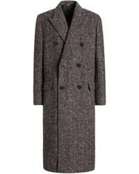 Dolce & Gabbana - Doppelreihiger Mantel Mit Fischgrätenmuster - Lyst