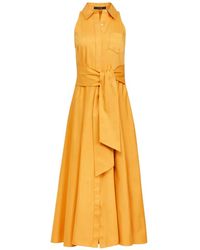 Toccin - Chelsea Tie-Front Shirt Midi Dress - Lyst