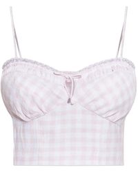 LoveShackFancy - Amorana Top Met Gingham-Ruit - Lyst