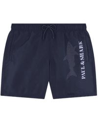 Paul & Shark - Logo-Print Drawstring Swim Shorts - Lyst
