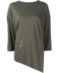 Y's Yohji Yamamoto - Camiseta asimétrica con estampado gráfico - Lyst