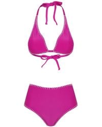 Amir Slama - X Tati Barbieri Blanket-Stitched Star-Cutout Bikini - Lyst