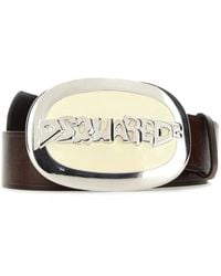 DSquared² - Ceinture En Cuir À Boucle Logo - Lyst