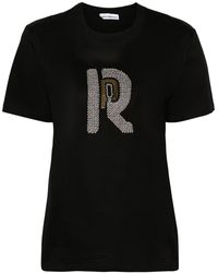 Rabanne - Bead-embellished Cotton T-shirt - Lyst