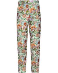 Etro - Floral-jacquard Tailored Trousers - Lyst