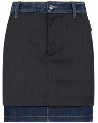 DSquared² - Striped-Pattern Midi Skirt - Lyst