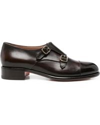 Santoni - Chaussures À Boucles À Effet Métallisé - Lyst