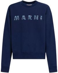 Marni - Logo-Print Cotton Sweatshirt - Lyst