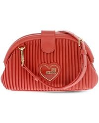 Moschino - Pleated Heart-Motif Crossbody Bag - Lyst