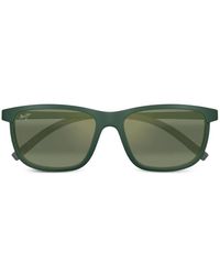 Maui Jim - Matte Sonnenbrille Mit Eckigem Gestell - Lyst