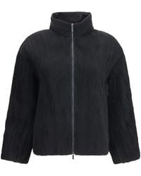 GONGDID DESIGN - Padded Plissé Bomber Jacket - Lyst