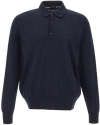 BOSS - Embroidered-Logo Long-Sleeve Polo Shirt - Lyst
