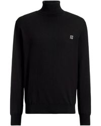 Balmain - Logo-Embroidered Roll-Neck Sweater - Lyst