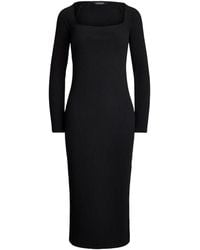 Ralph Lauren - Robe Côtelée À Encolure Carrée - Lyst