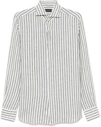 Dell'Oglio - Gestreept Overhemd - Lyst