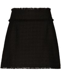 Dolce & Gabbana - High-Waist Tweed Miniskirt - Lyst