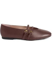 Coccinelle - Risako Double-Strap Leather Ballet Flats - Lyst