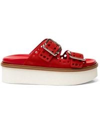 Tod's - Perforated Buckle Platform Sandals - Lyst
