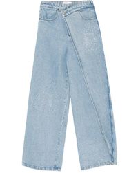 GIUSEPPE DI MORABITO - Embellished Diagonal-Panel Jeans - Lyst