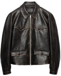 Prada - Nappa Leather Jacket - Lyst