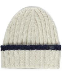 Fay - Ribbed-Knit Stripe Beanie Hat - Lyst