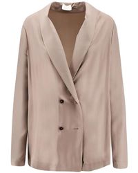 Alysi - Double-Breasted Shawl-Lapel Blazer - Lyst