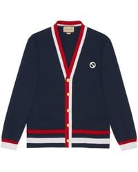 Gucci - Cardigan en laine à patch logo - Lyst