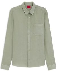 HUGO - Long-Sleeve Chest-Pocket Shirt - Lyst