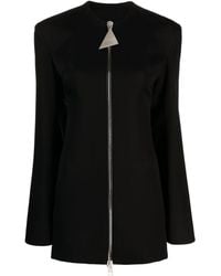 The Attico - Robe zippée en laine vierge à coupe courte - Lyst