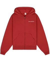 Sporty & Rich - Logo-Embroidered Zip Hoodie - Lyst
