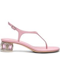 Casadei - Belle Epoque Crystal-Embellished Leather Sandals - Lyst