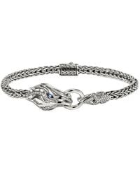 John Hardy - Sterling Naga Diamond And Sapphire Bracelet - Lyst