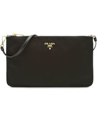 Prada Clutch mit Logo - Schwarz