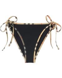Burberry - Slip Bikini Con Bordo A Quadri - Lyst