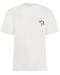 Bally - Floral-Embroidered T-Shirt - Lyst