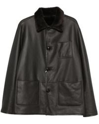 Manzoni 24 - Shearling-Collar Leather Jacket - Lyst