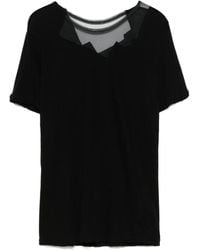 Yohji Yamamoto - T-Shirt Mit Mesh-Detail - Lyst