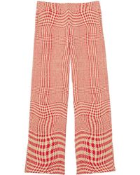 Burberry - Houndstooth-print Straight-leg Trousers - Lyst