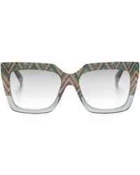 Missoni - Zigzag-pattern Rectangle-frame Sunglasses - Lyst