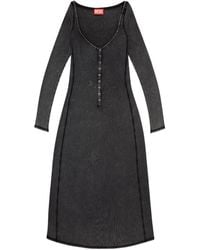 DIESEL - Ribbed-Knit Midi Dress - Lyst