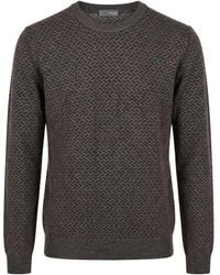 Drumohr - Geometric-Pattern Merino Sweater - Lyst