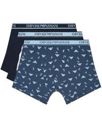 Emporio Armani - Logo-Waistband Three-Pack Boxer Briefs (Set Of Three) - Lyst