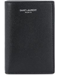 Saint Laurent Portemonnee Met Logo Reliëf - Zwart