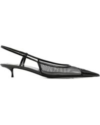 Saint Laurent - Mesh-Panelled Pointed-Toe Slingback Pumps - Lyst