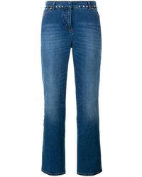 Valentino Rockstud Flared Leg Jeans - Blue