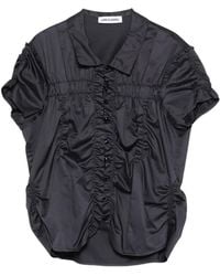 Low Classic - Drapierte Wrinkle Bluse Mit Knöpfen - Lyst