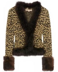Valentino Garavani - Jacquard Animal Print Lurex Knit Jacket - Lyst