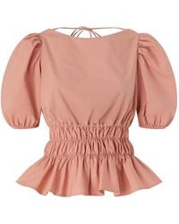 Pinko - Cropped Top With Ruffles And Open Back - Lyst